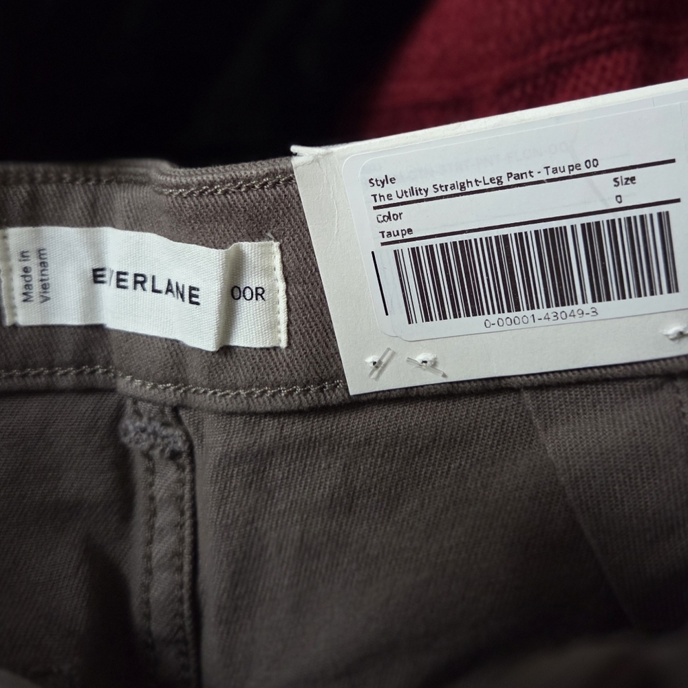Everlane The Utility Straight-Leg Pant Taupe 26.5" Inseam Size 00 - Picture 5 of 8